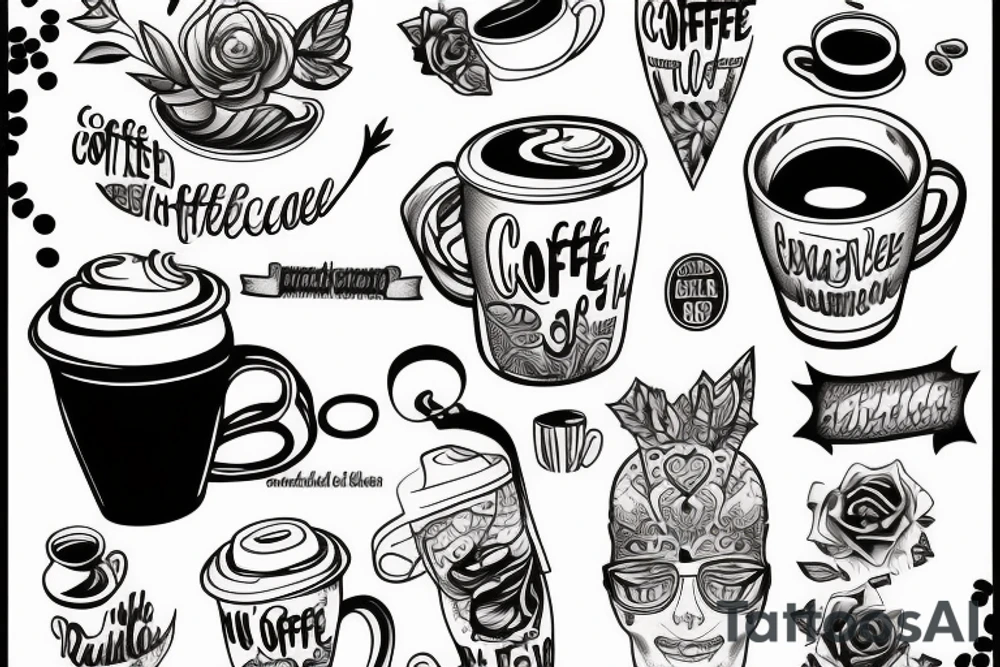 Coffee addict with a favor for hawaii tattoo idea
