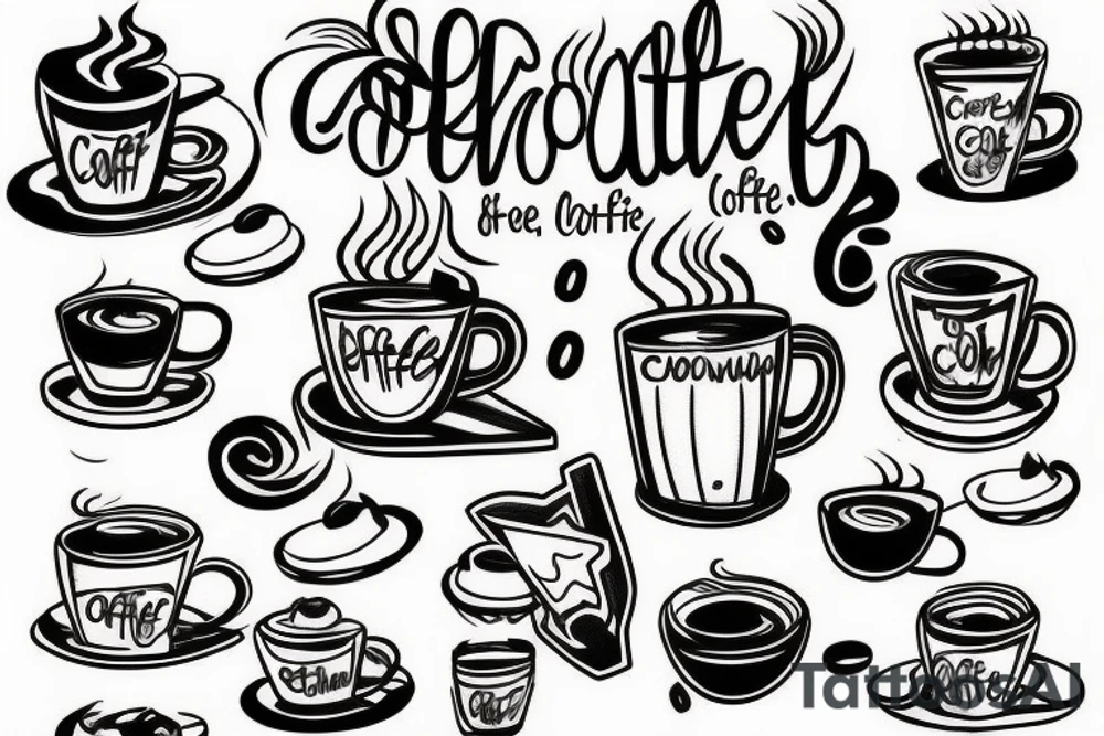 Coffee addict with a favor for hawaii culture tattoo idea