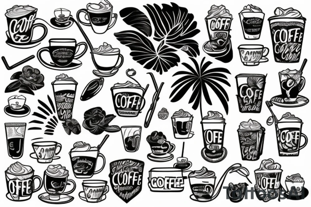 Coffee addict with a favor for hawaii culture tattoo idea