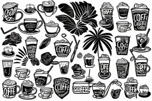 Coffee addict with a favor for hawaii culture tattoo idea