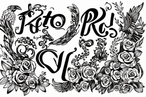 Tatto with 3 letters A P and R tattoo idea
