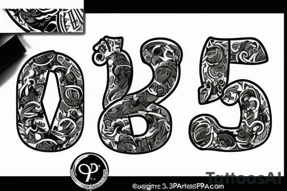 Tatto with 3 letters A P and R tattoo idea