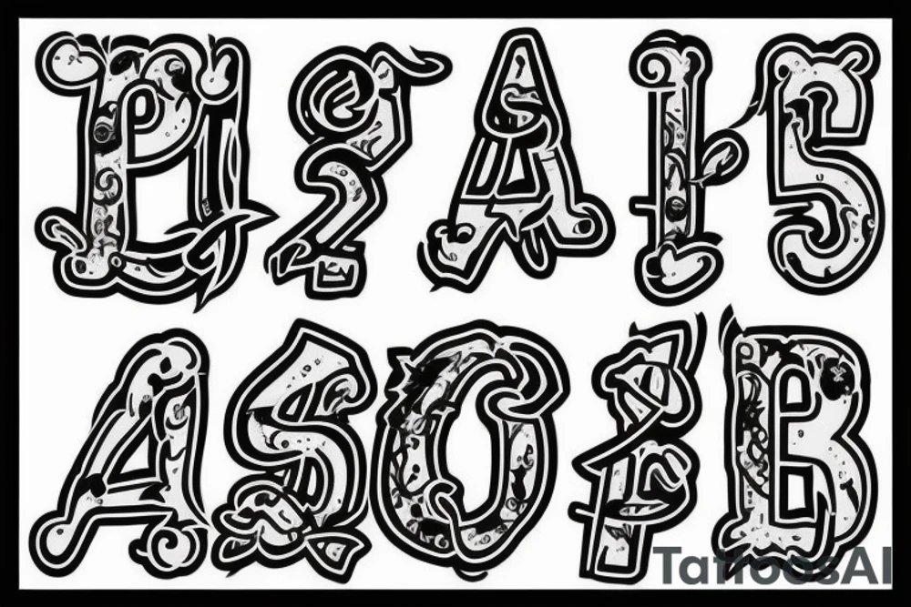 Tatto with 3 letters A P and R tattoo idea