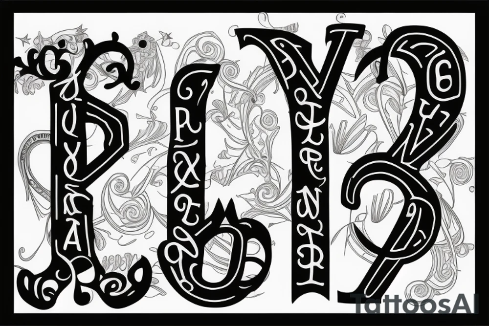 letters A P and R tattoo idea