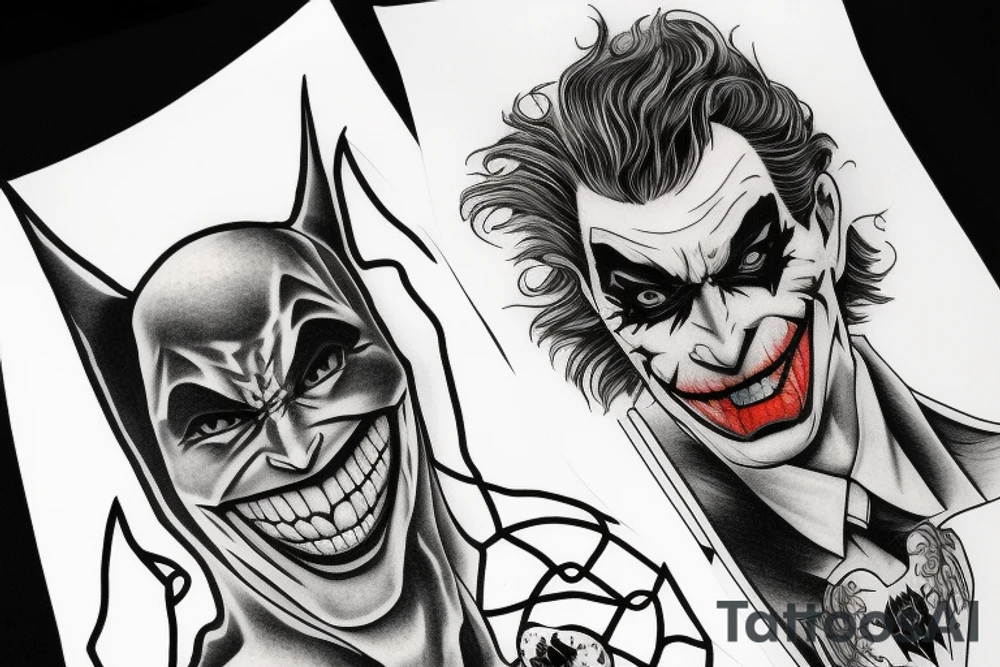 Batman and joker tattoo idea