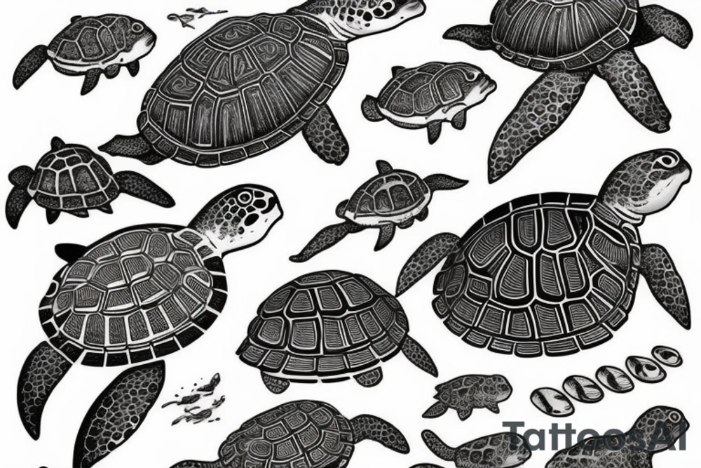 turtle in the ocean tattoo idea