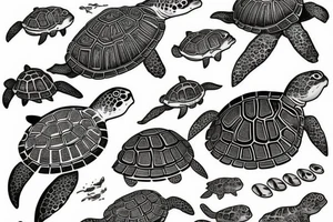 turtle in the ocean tattoo idea
