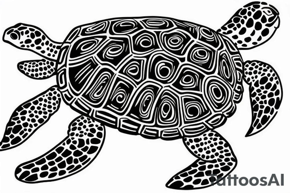 turtle in the ocean tattoo idea