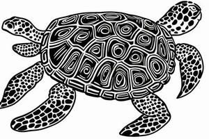 turtle in the ocean tattoo idea