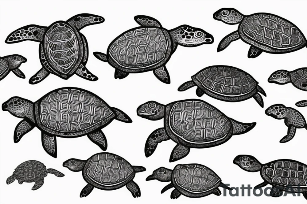 turtle in the ocean tattoo idea
