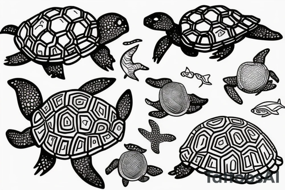 turtle in the ocean tattoo idea