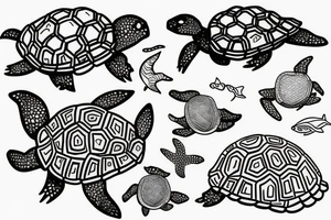turtle in the ocean tattoo idea