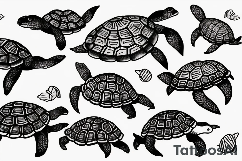 turtle in the ocean tattoo idea
