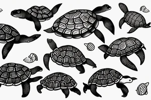 turtle in the ocean tattoo idea