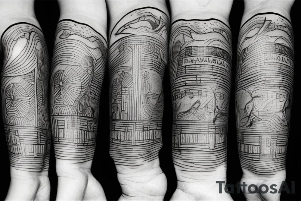 freedom, music and travel tattoo idea