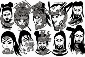 Samurai watching forest tattoo idea