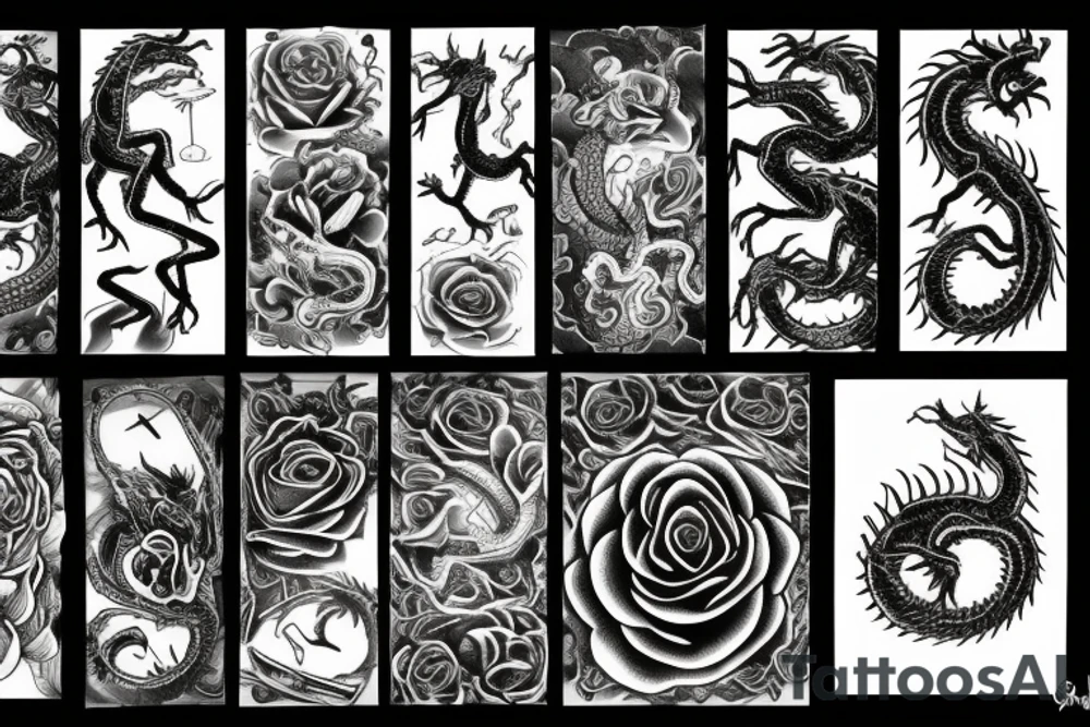 Rose dragon tattoo idea