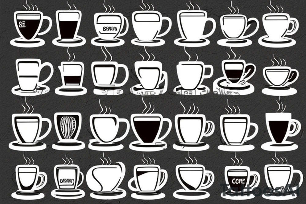 Coffee, realistic, pitcher, coffee machine, coffee beans tattoo idea