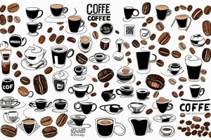 Coffee, realistic, pitcher, coffee machine, coffee beans, tasty, bitter, coffee house, high, quality, high-quality picture tattoo idea