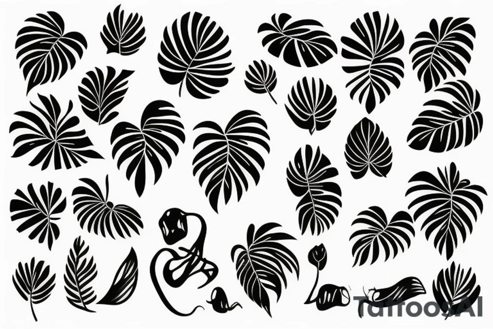 Monstera leaves tattoo idea