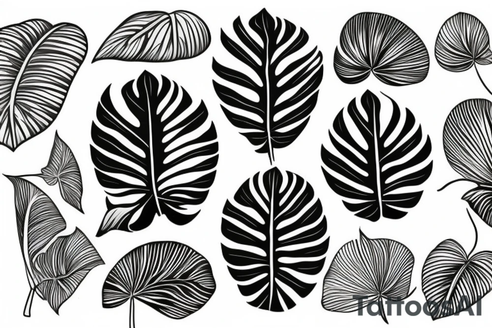 Monstera leaves tattoo idea