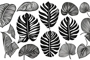 Monstera leaves tattoo idea