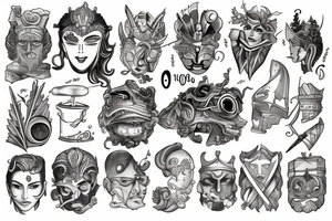 adventures and myths described in the book "a thousand-faced hero" tattoo idea