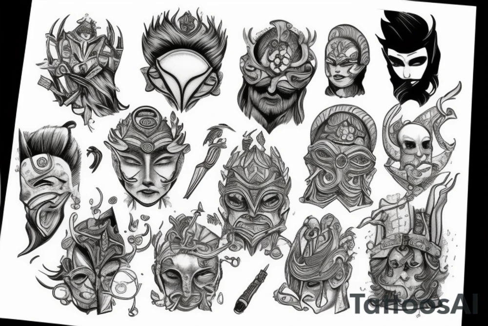 adventures and myths described in the book "a thousand-faced hero" tattoo idea