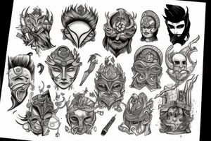 adventures and myths described in the book "a thousand-faced hero" tattoo idea