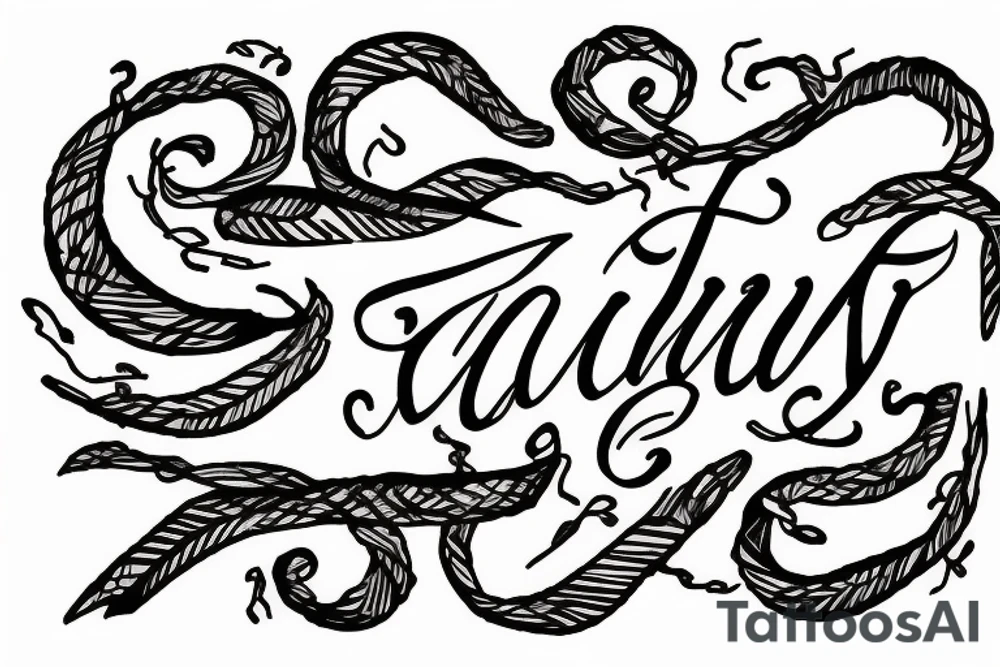 Gxvin text in cursive with vines tattoo idea