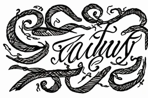 Gxvin text in cursive with vines tattoo idea