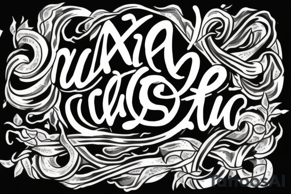 Gxvin text in cursive with vines tattoo idea