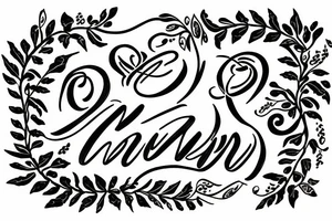 Gxvin text in cursive with vines tattoo idea