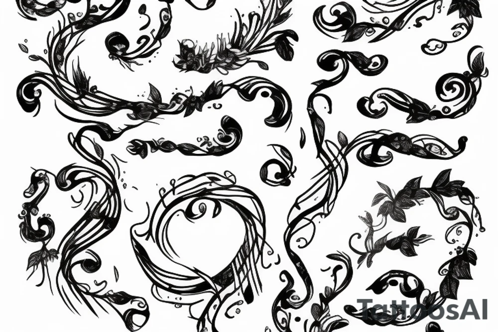 Gxvin text in cursive with vines tattoo idea