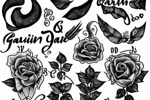 Gavin name with vines around it tattoo idea