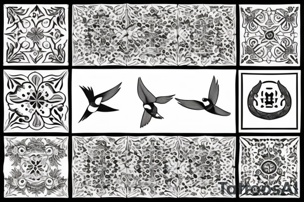 Portugese tile and a swallow tattoo idea