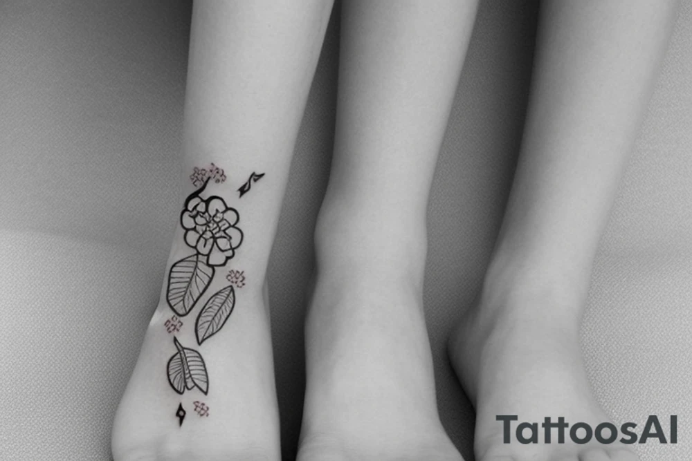 A cute little anklet around the ankle tattoo idea