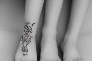 A cute little anklet around the ankle tattoo idea