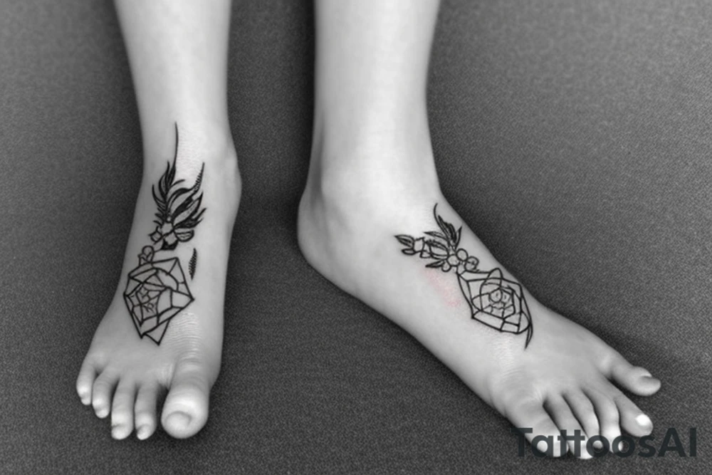 A cute little anklet around the ankle tattoo idea