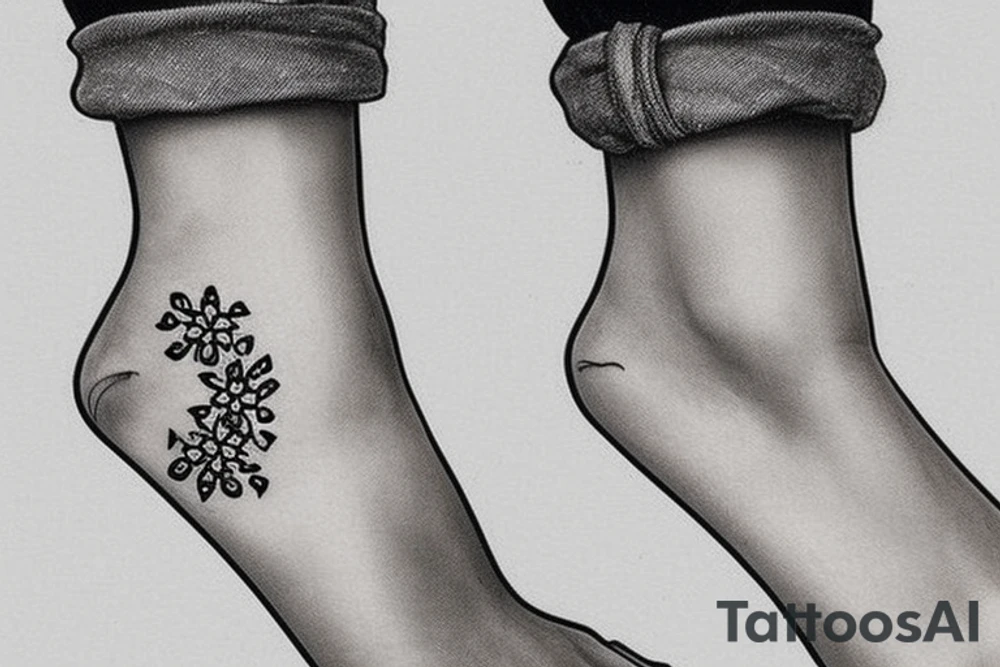 A cute little anklet around the ankle tattoo idea