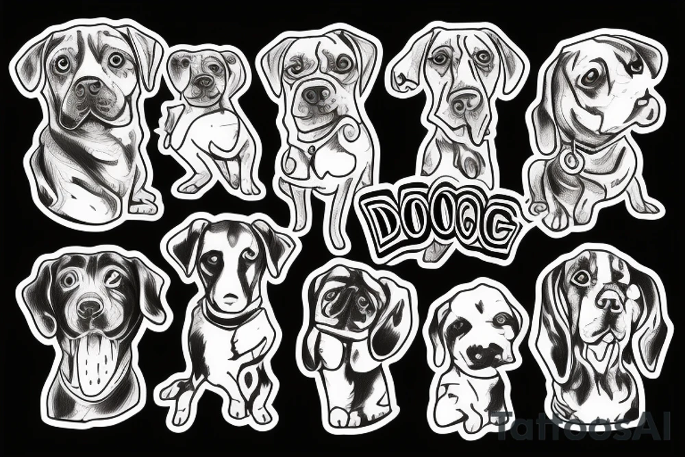 dog flexing tattoo idea