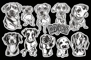 dog flexing tattoo idea