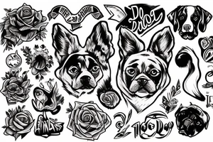 dog flexing tattoo idea