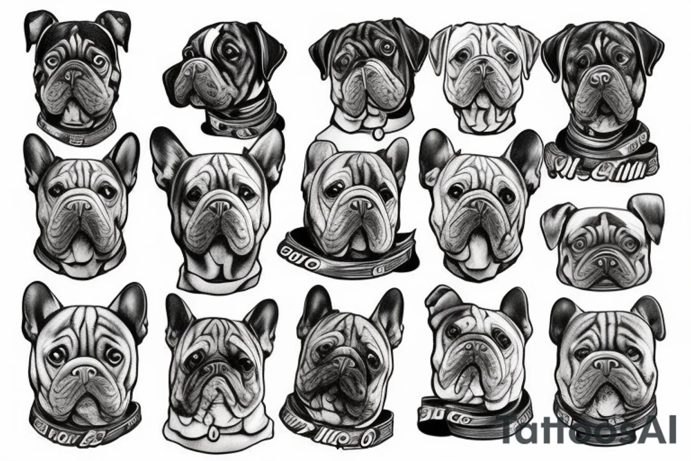 dog flexing muscle tattoo idea
