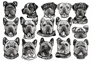 dog flexing muscle tattoo idea
