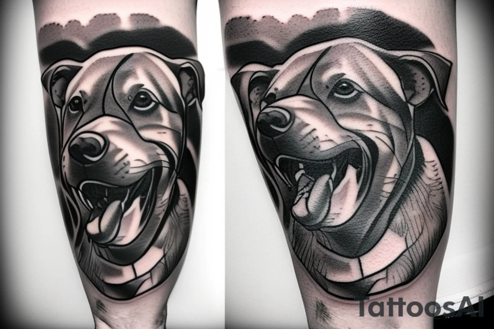 gym dog tattoo idea
