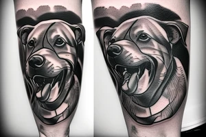 gym dog tattoo idea