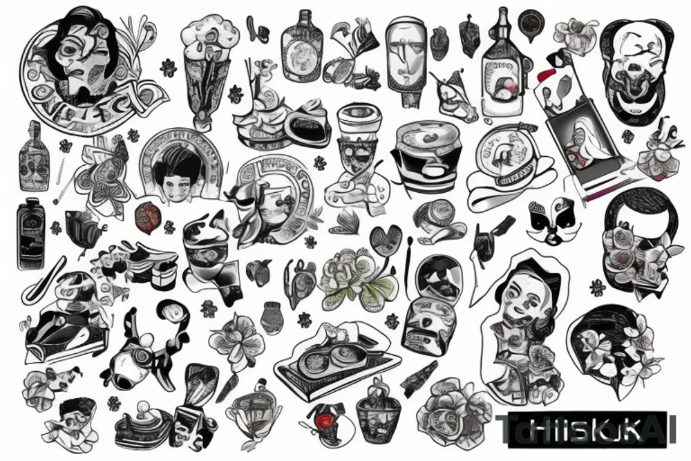 Черный лев на пригорке tattoo idea