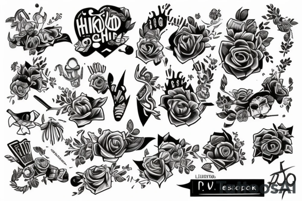 Черный лев на пригорке tattoo idea