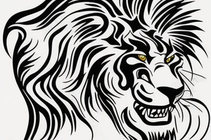 black lion on a hill tattoo idea